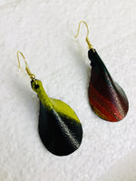 Afro Pedal Leather Hook Earrings