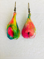 Popping Puff Leather Earrings
