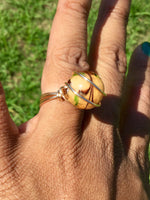Lovely Lamp-work Wire Wrapped Ring